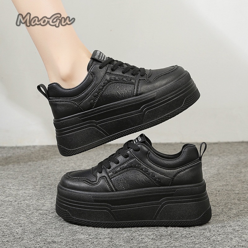 Guipure Lace Panel - Zapatillas Blancas con Plataforma para Aumentar