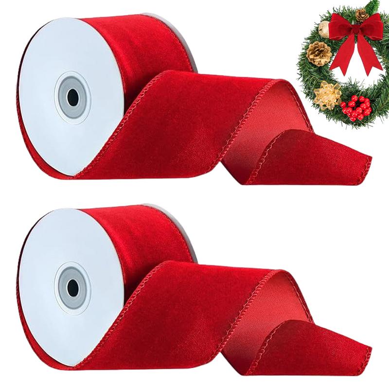 2 rollos de cinta roja de terc - Velvet Ribbon Roll reseña y precio