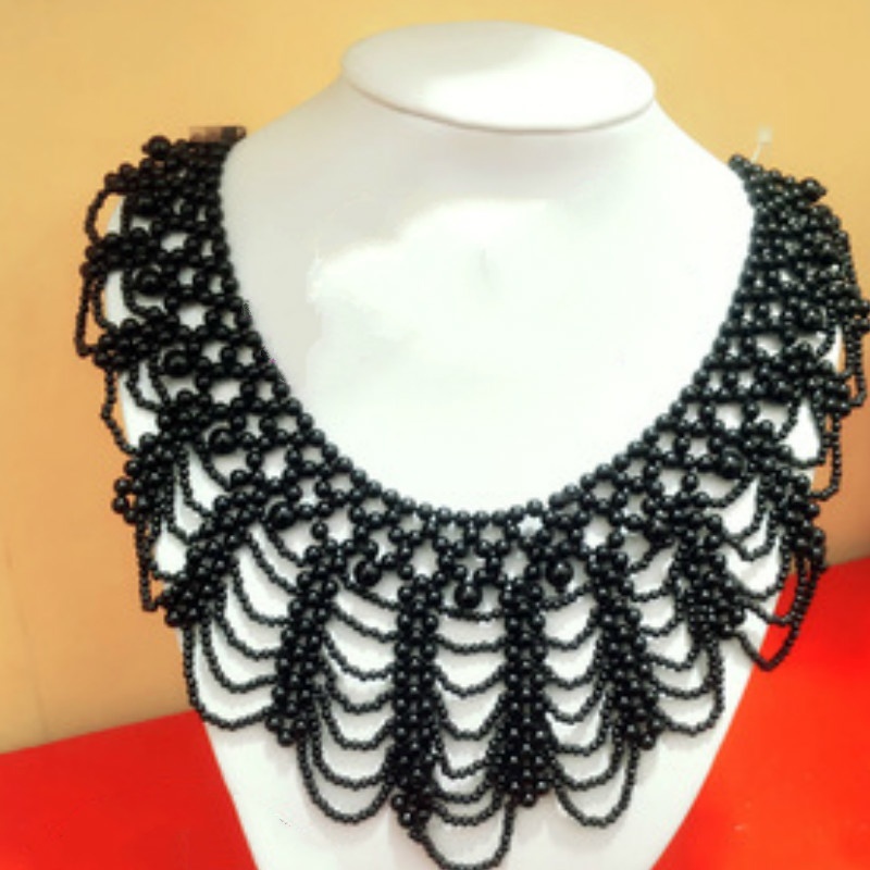 Nuevo collar de encaje con cue - Beaded Trim Fringe reseña y precio