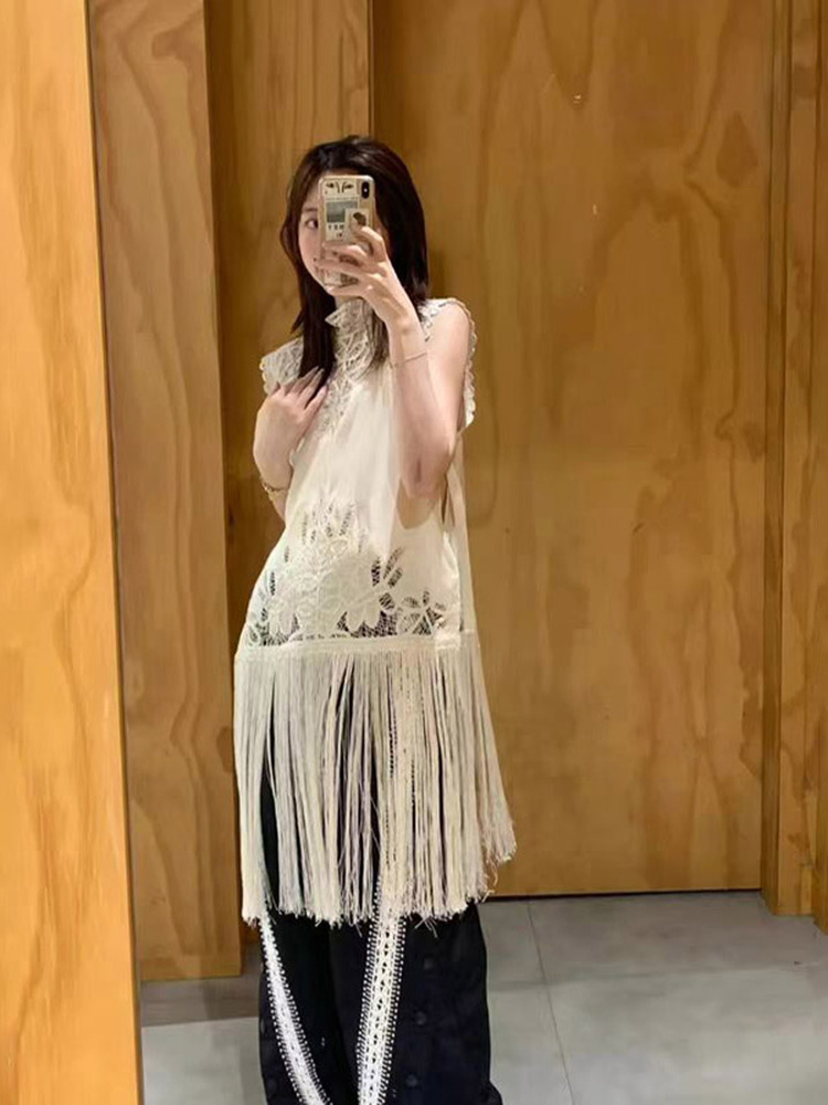 Camisa de mujer estilo francés - Tassel Fringe Trim reseña y precio